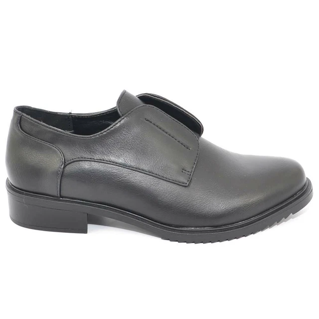 SCARPE FRANCESINA DONNA nera senza lacci con elastico punta tonda