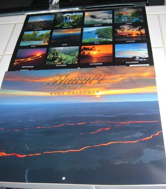 HAWAII &BIG ISLAND& of HAWAII 2024 WALL DESK 12MONTH CALENDAR 2.80