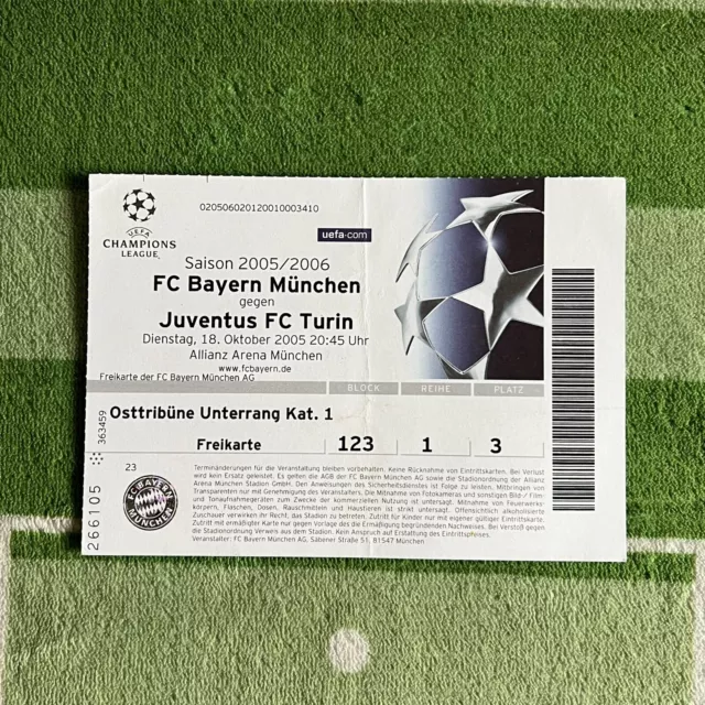 2005/06 Champions League Ticket Bayern Munich V Juventus