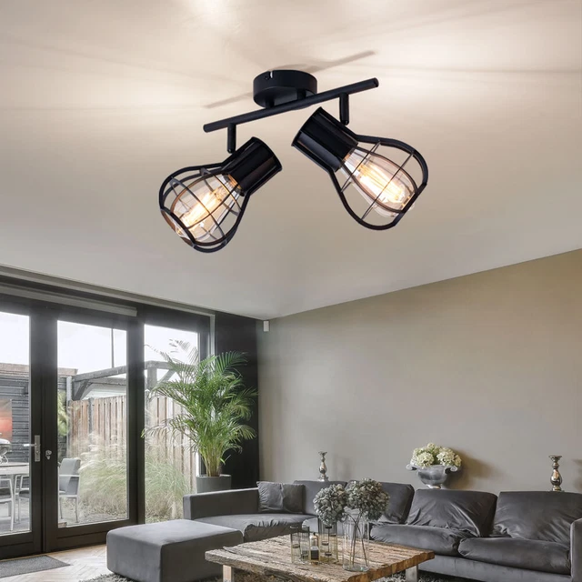 Led Cage LED CAGE SPOT Luminaire de Plafond Noir Filament Cuisines Lampe Spot ...