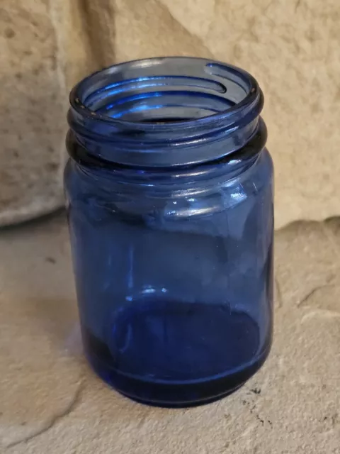 Vintage VICKS VAPORUB Cobalt Blue Glass Bottle Jar. Excellent Condition.