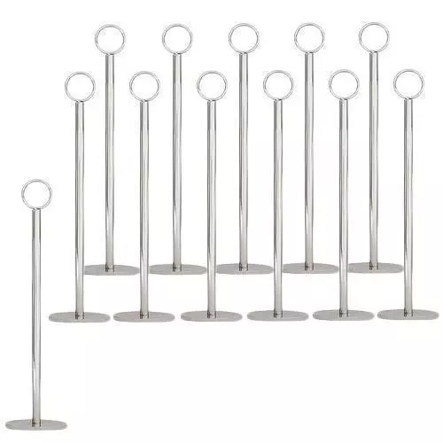 12x Number / Sign Holder Ring Chrome 300mm Cafe Table Stand Event & Restaurant