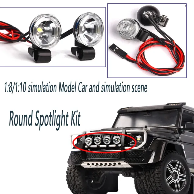 18mm Retro Round Spotlight Headlight Kit G157H for GRC 1/10T4 SCX10 RC Model Car
