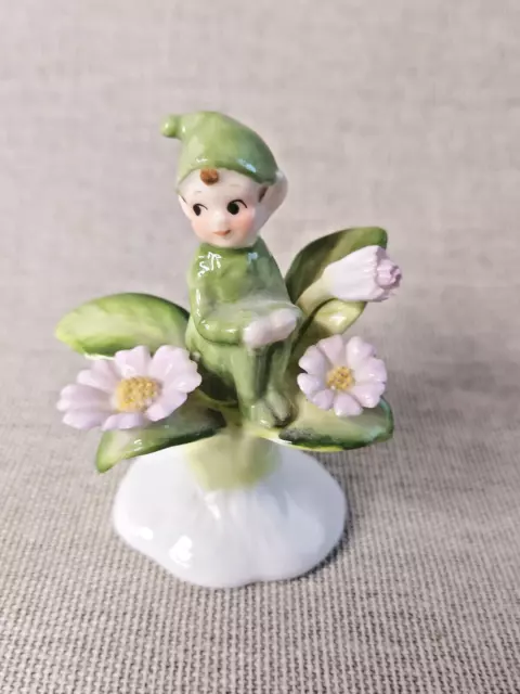 Vintage Sitting Pixie / Elf Maruri Masterpiece Bone China Figure