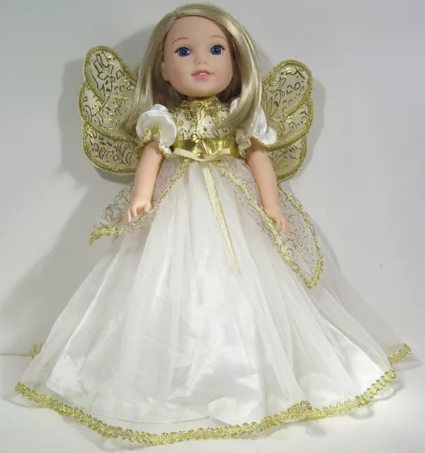 ANGEL Christmas Dress Costume Doll Clothes For 14" Wellie Wisher Wishers (Debs*)