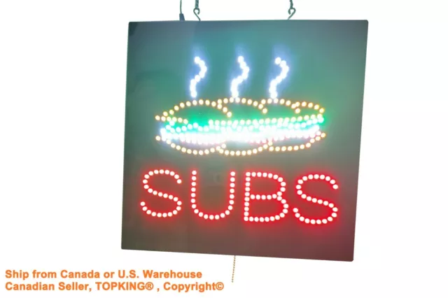 Subs Sign, TOPKING Signage, LED Neon Open, Store, Window, Shop, Business,Display
