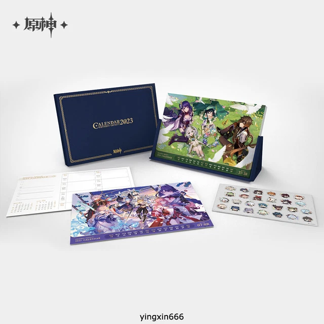 2023 GAME GENSHIN Impact Calendar Cosplay Desk Calendar Anime