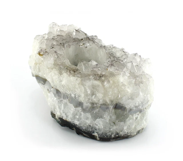 budawi®  Bergkristall Druse Teelicht Naturbelassen Kristall Stufe/Gruppe Rohst.