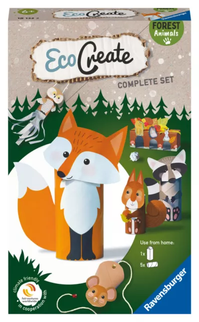 Ravensburger EcoCreate 18132 - Forest Animals - DIY Bastelset für Kinder ab 6...