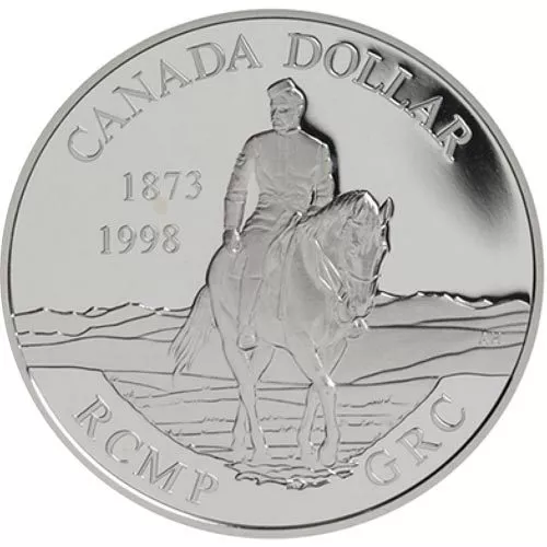 Canada Canadian 1 $ Dolar Dollar Plata Silver Argent Proof 1998 Policia Montada