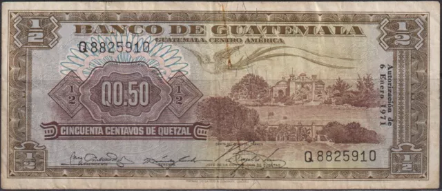 Guatemala; ½ quetzal Cerro del Carmen Heritage/Men 1971 Fine