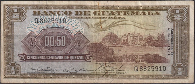 Guatemala; ½ quetzal Cerro del Carmen Heritage/Men 1971 Fine
