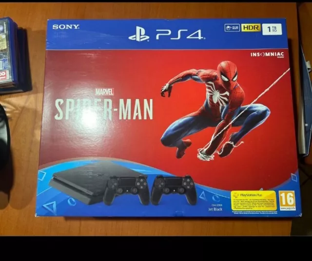 Ps4 1 Tb Spiderman + 2 JOYSTICK +  BASE Di Ricarica + 4 Giochi + SCATOLA 📦