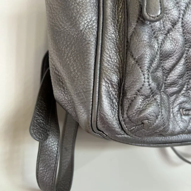 Vera Bradley Leighton Backpack Metallic Silver Value $268 3