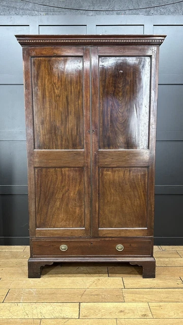Antique Double Mahogany Wardrobe / Armoire / Cupboard Bedroom Storage
