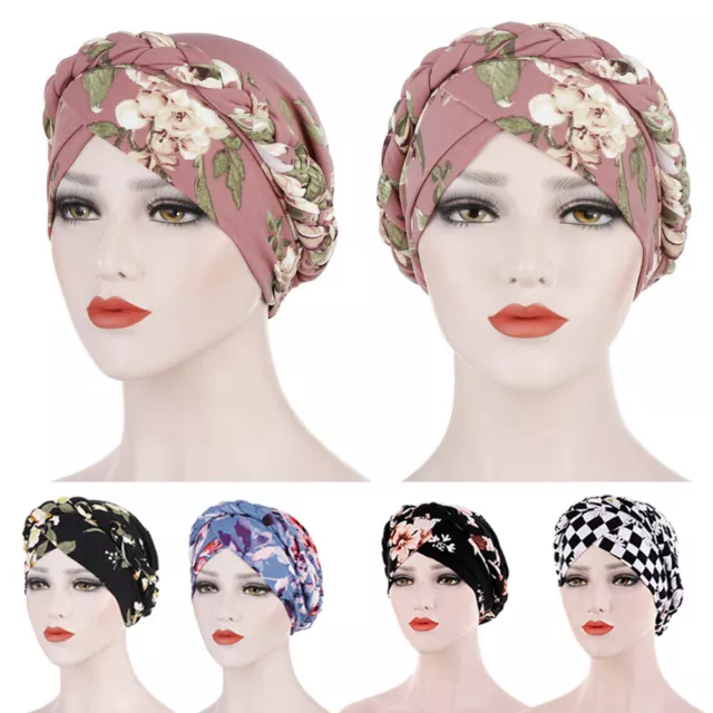 Women's Floral Chemo Cap Cancer Hat Muslim Hair Scarf Turban Hijab Head Wrap