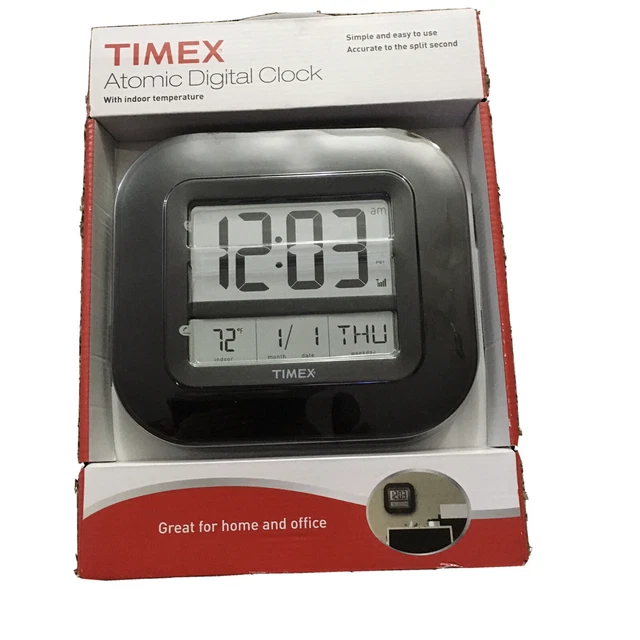 TIMEX ATOMIC DIGITAL Clock With DayDate Calendar Indoor Temp. 25.99