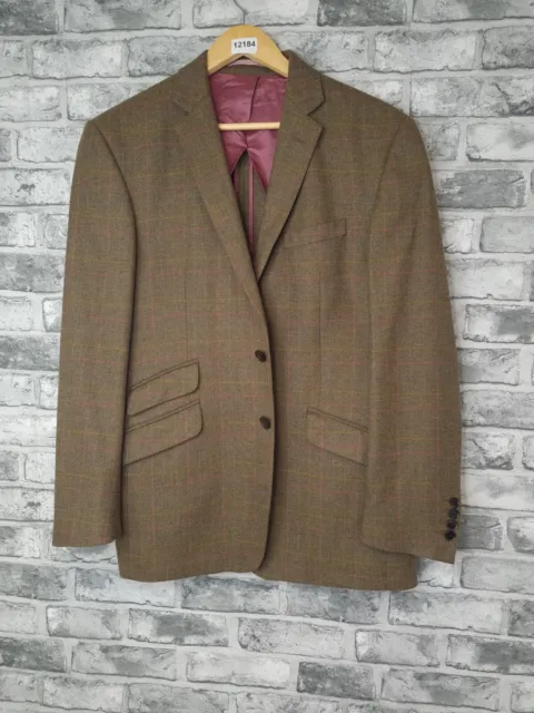 Blazer Charles Tyrwhitt taglia 42 R lana cotone con giacca sportiva a scacchi in cashmere