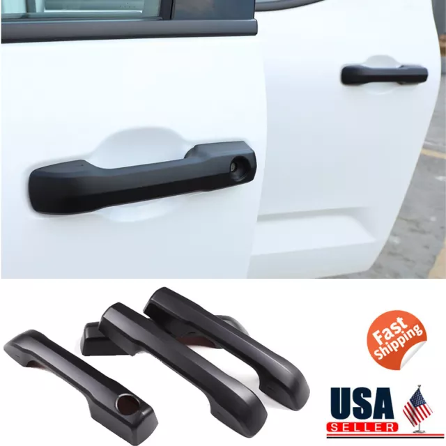 Matte Black Exterior Door Handle Cover Trim Set 4PCS For Toyota Tundra 2022-2023