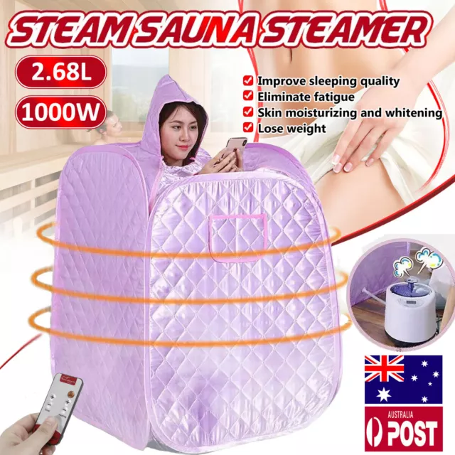 1000W Portable 2.68L Steam Sauna Tent Home Bath Spa Full Body Loss Weight Detox