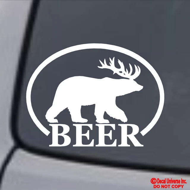BEER BEAR VINYL Decal Sticker Car Truck Window Wall Bumper Funny