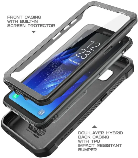 SUPCASE for Samsung Galaxy S8 Active, Full Body Rugged Screen Case Hard Cover 3