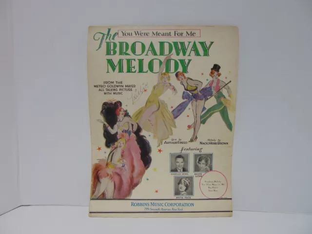 You Were Meant For Me The Broadway Melody Sheet Music 1929 Robbins Music