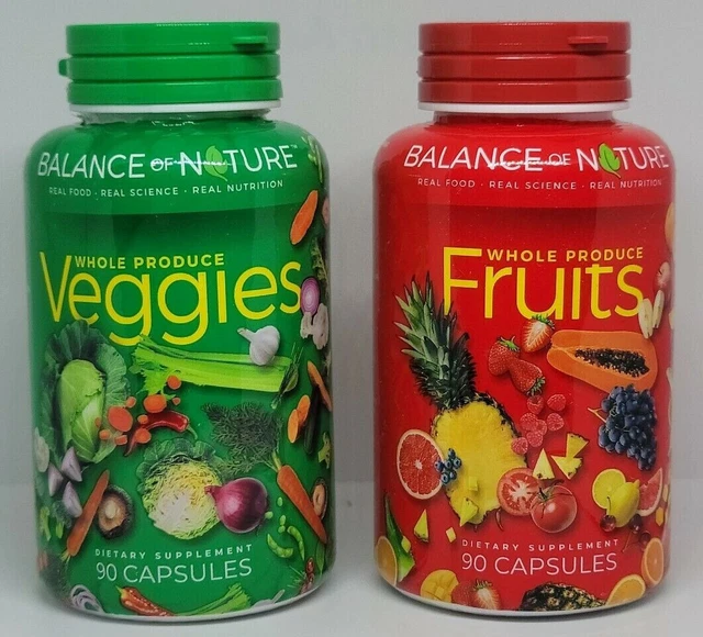 BALANCE OF NATURE Fruits and Veggies 90 Capsules each NEW ** SEALED