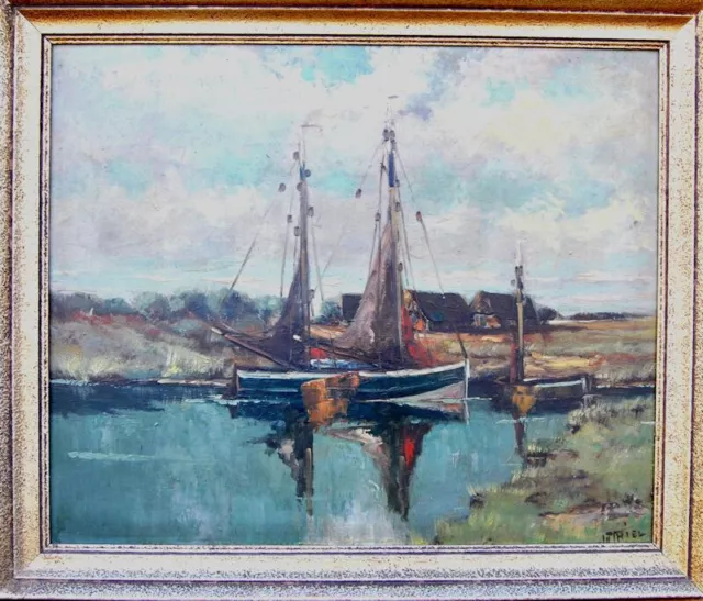 H. Thiel - Deutscher Maler Um 1930/ Zeesenboote Im Bodden