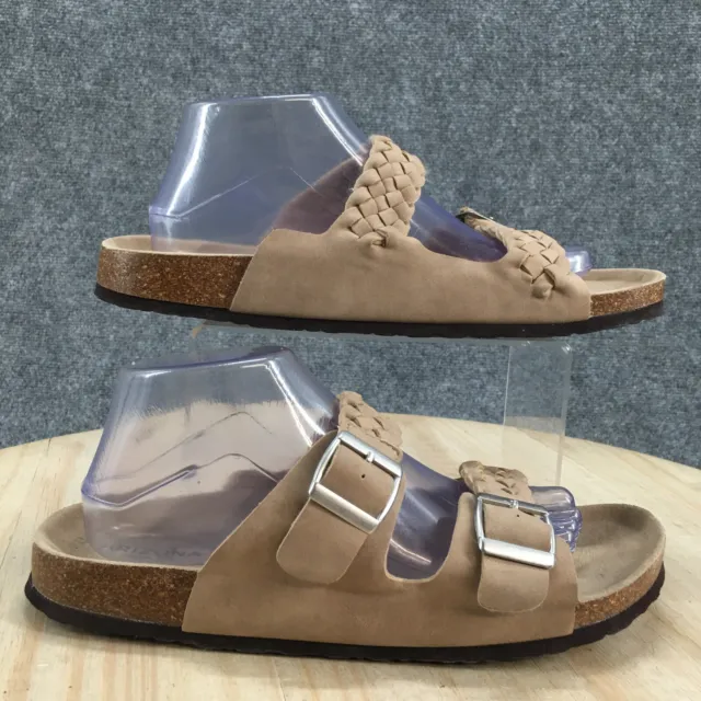 Arizona Jeans Co Sandals Womens 10 M Ferguson Footbed Buckle Slip On Slide Taupe