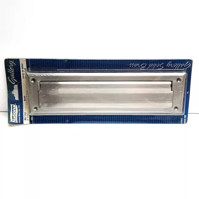 National Hardware V1911 N325-290 2" x 11" Door or Wall Mail Slot Nickel NEW!