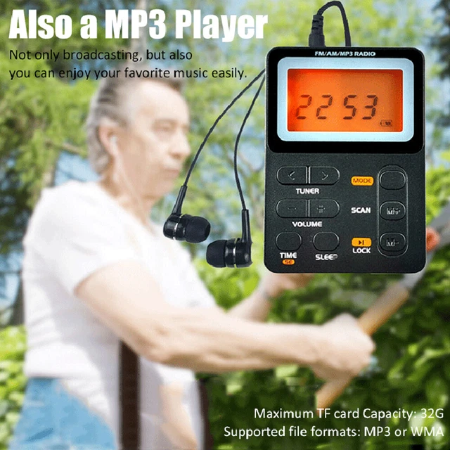 2 Band Digital Walkman Radio 2.1 Inch LED Display MP3 Music Player Supports Card