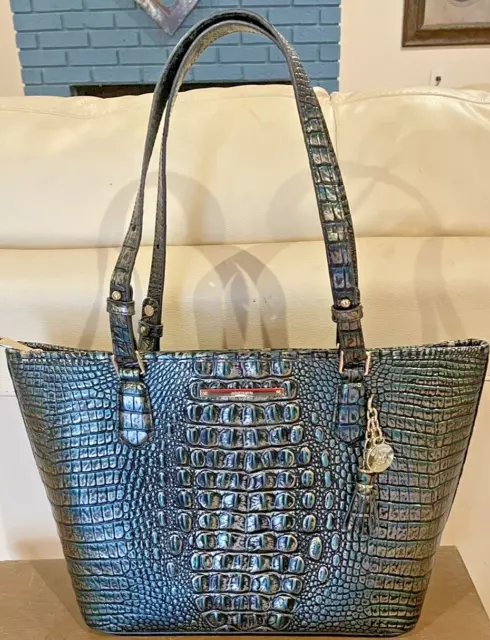 NWOT Brahmin Medium Asher  Agate Melbourne Metallic Tote Purse