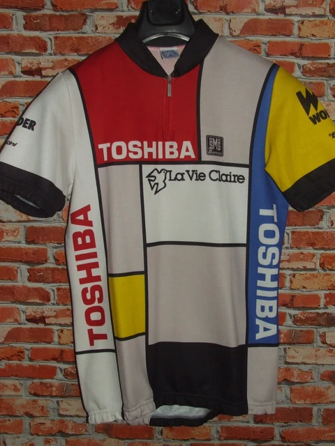 Maillot Cycliste Vintage La Vie Claire – Toshiba – Wonder – Santini 1987 – Taille XL