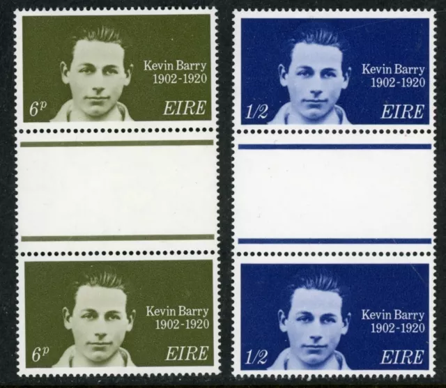 Irlanda 1970 pares de canaletas Kevin Barry, Scott 288-289, Hib C154-C155