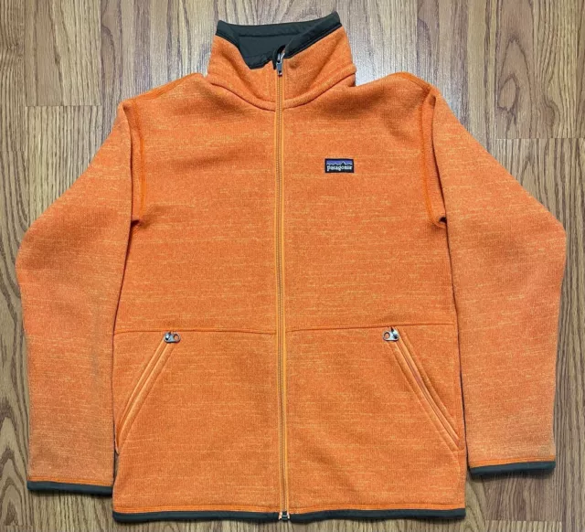 Patagonia Better Sweater Youth Boys Orange Full Zip Sz M (10) Fleece Jacket Vtg