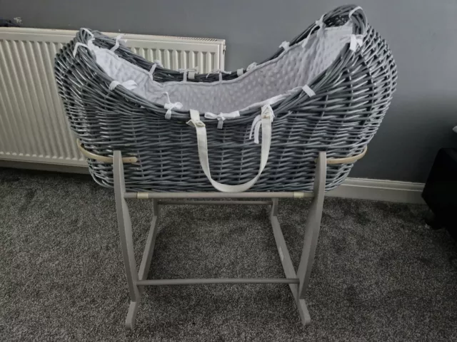 moses basket and stand used