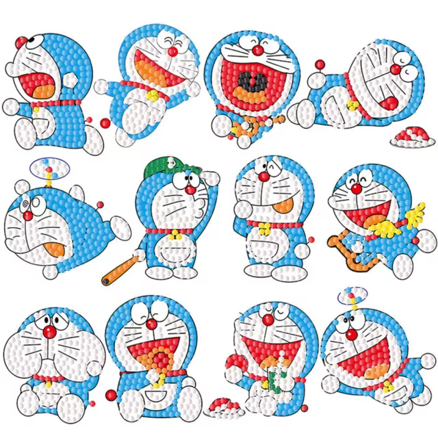 Children Handmade DIY Diamond Doraemon Cartoon Stickers Kids Girl Birthday Gift