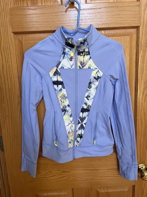 Ivivva Girls 12 Blue Perfect Your Practice Jacket EUC