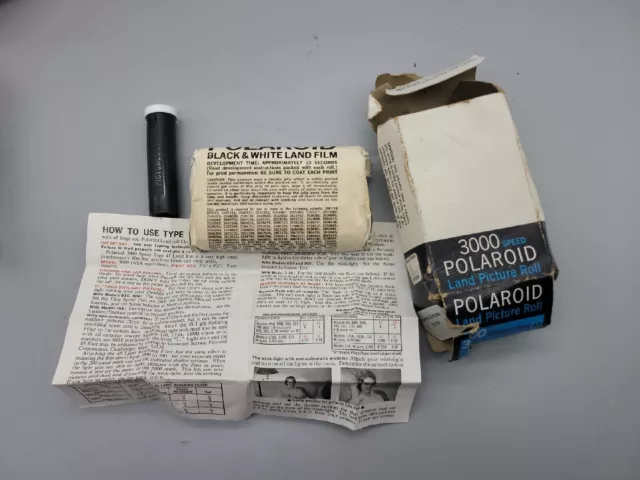 Rollo de película vintage Polaroid para cámara terrestre blanco y negro 3000 velocidades tipo 47