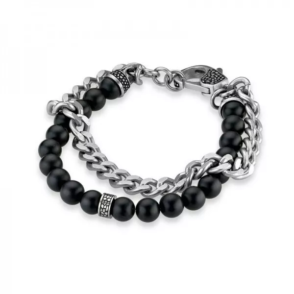 Cem ST-00124B Pulsera Acero Inoxidable con Onix Hombre 20+ 2cm