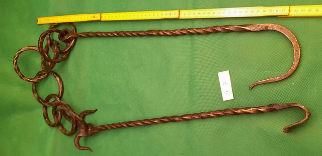 Ancienne Paire D'attaches Chaîne En Fer Pour Fers à Cheval - Pièce Rare, Occasion, Fabrication USA