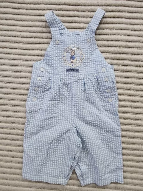 Peter Rabbit -Blue Gingham Baby Overall/Romper -size 00 (6 months) - 100% cotton