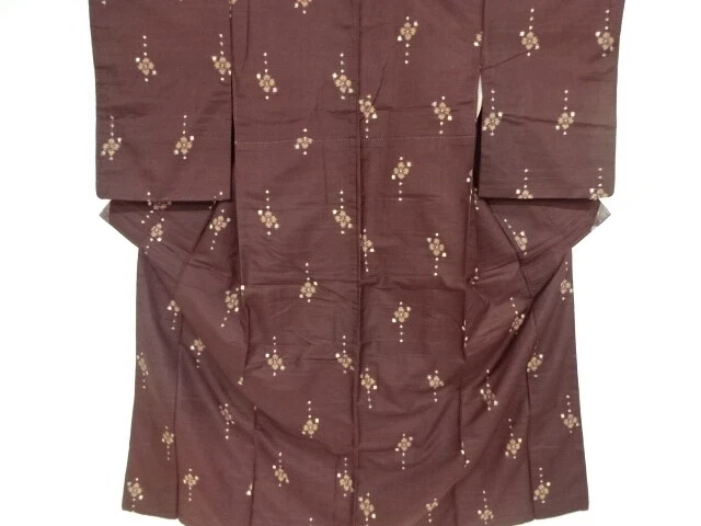 84089# Japanese Kimono / Antique Kimono / Meisen / Woven Flower