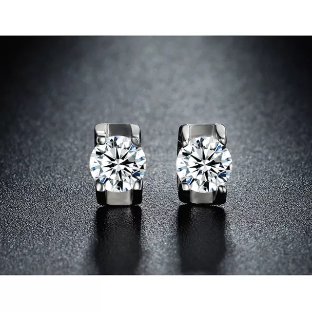 Zirkonia Ohrstecker 925 Sterling Plattiert Silber Strass Ohrringe Schmuck Neu