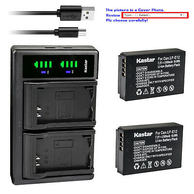 Kastar Battery LTD2 USB Charger for Canon LP-E12 LC-E12 & Canon EOS M50 Mark II