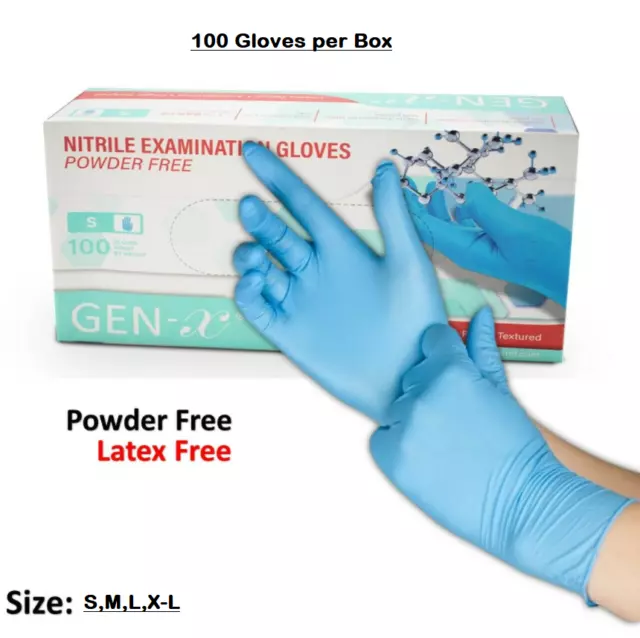 Disposable Nitrile Gloves Powder Latex Free Box of 100 Medical and Food Grade