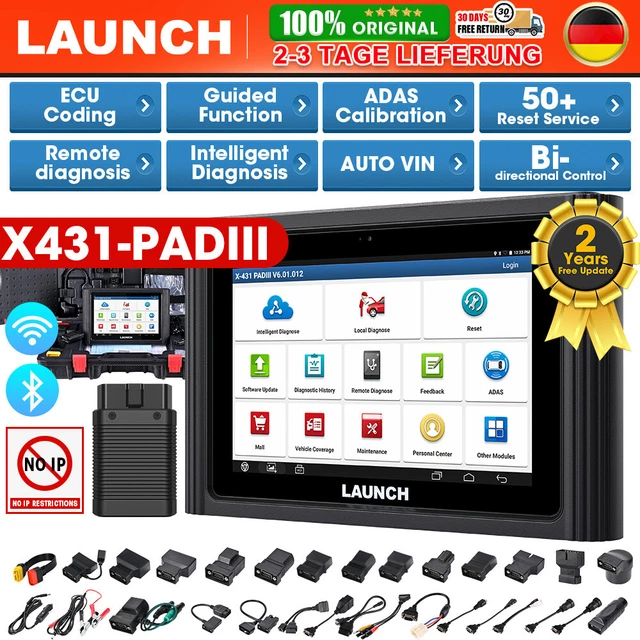 LAUNCH X431 PAD III PROFI Auto KFZ OBD2 Diagnosegerät ECU Programmier TPMS RDKS