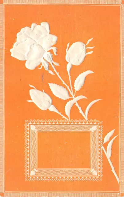 17-27B) Cartolina Vintage Fiore In Rilievo