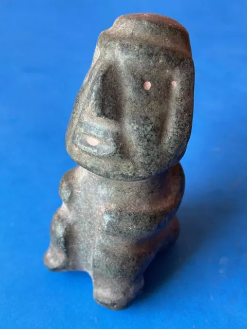 pre columbian  Chontal  Mezcala  Mayan  Olmec   seated  stone figure